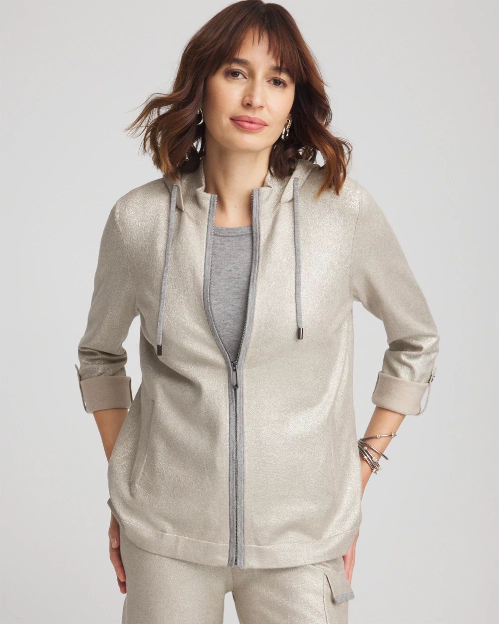 Zenergy® Luxe Foiled Cashmere Blend Hoodie | Chico's
